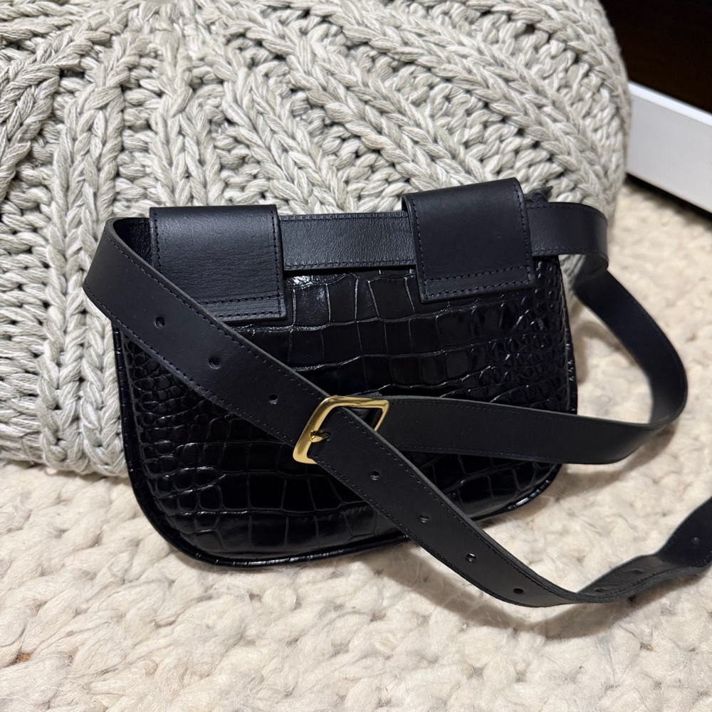 Clare V Black-Embossed Crossbody Bag - Picture 2 of 5